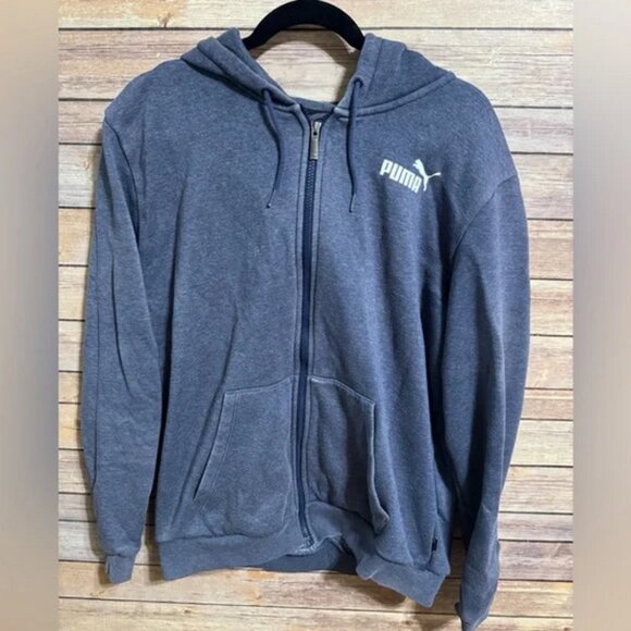 Puma SE Way 1 classic navy hooded jacket size men's large - Picture 1 of 4